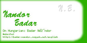 nandor badar business card